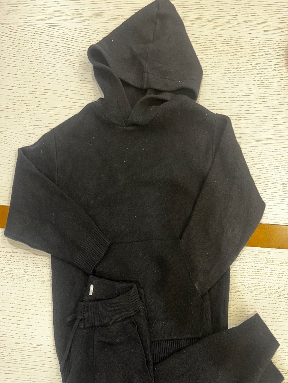 Zara Kids Knit Hoodie & Jogger Set Black